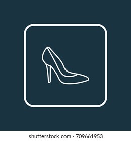 Heels Outline Symbol. Premium Quality Isolated Shoe Element In Trendy Style.