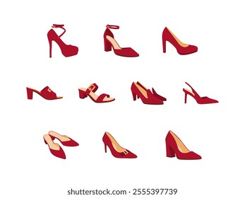 Heels Red Design Element Set