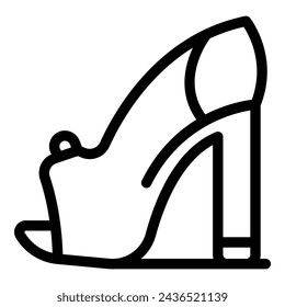 Tacones zapatos icono vector de contorno. Calzado femenino. Zapato de alta moda para mujer