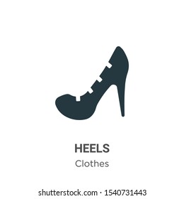 Heels vector icon on white background. Flat vector heels icon symbol sign from modern clothes collection for mobile concept and web apps design.