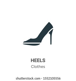 Heels vector icon on white background. Flat vector heels icon symbol sign from modern clothes collection for mobile concept and web apps design.