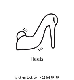 Heels vector outline Icon Design illustration. New Year Symbol on White background EPS 10 File
