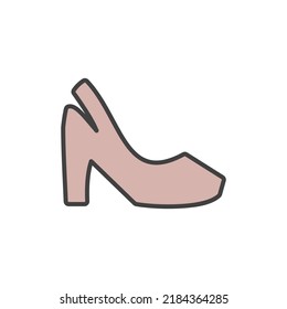 heels, womens shoes icon vector illustration logo template for many purpose. Isolated on white background. full color cartoon