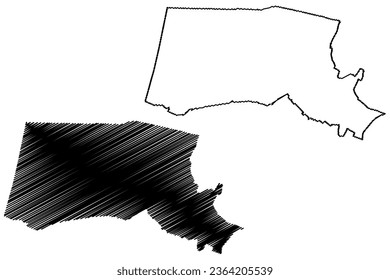 Heemskerk municipality (Kingdom of the Netherlands, Holland, North Holland or Noord-Holland province) map vector illustration, scribble sketch map