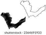 Heerenveen Town and municipality (Kingdom of the Netherlands, Holland, Frisia or Friesland province) map vector illustration, scribble sketch Heerenveen map