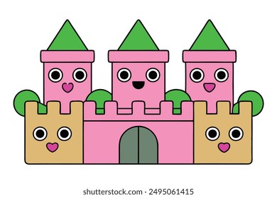 heerful Kawaii Irish Castle Illustration