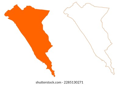 Heerlen city and municipality (Kingdom of the Netherlands, Holland, Limburg province) map vector illustration, scribble sketch Heële map