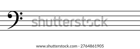 heet music notation blank template with bass clef [[stock_photo]] © 