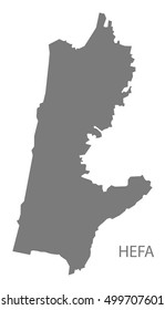 Hefa Israel Map grey