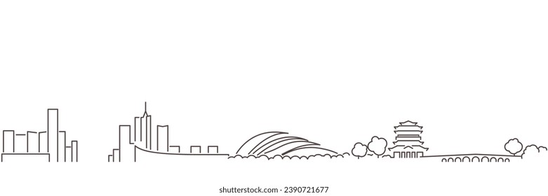 Línea Oscura Hefei Esquina Simple Minimalista Con Fondo Blanco