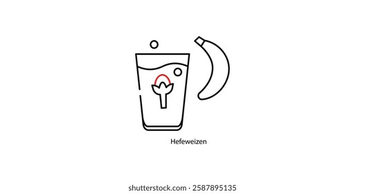 Hefeweizen Vector Icon - Traditional German Wheat Beer Glass Symbol