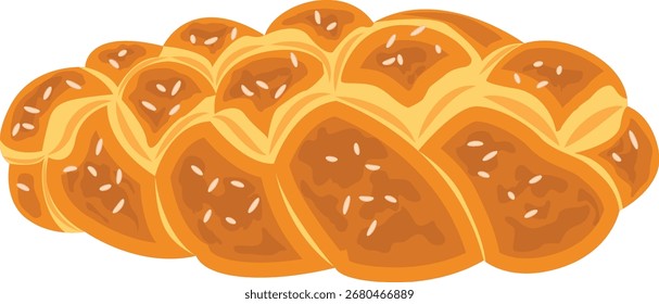 hefezopf, Braided flour loaf, Easter breakfast.