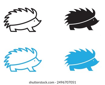 Hegdehog icon (2) black and white vector outline sign