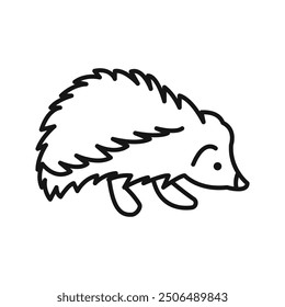 Hegdehog icon Black line art vector logo