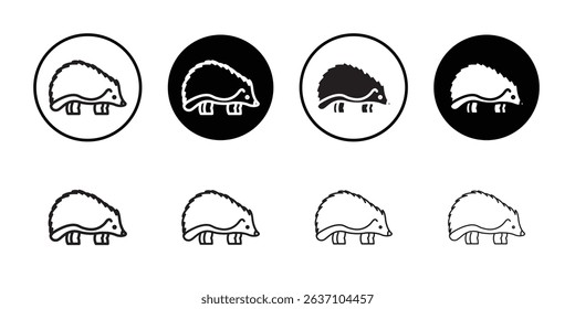 Hegdehog icon Black line art vector logo set