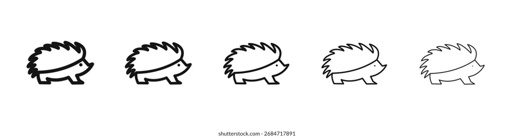 Signo de Vector blanco y negro del icono de Hegdehog
