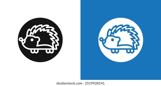 Hegdehog icon Flat vector set outline