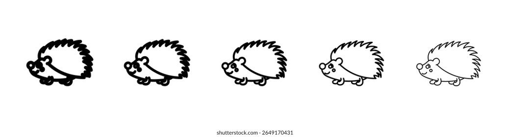 Ícone de Hegdehog conjunto de marca de logotipo de estrutura de tópicos fina