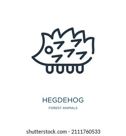 hegdehog thin line icon. happy, brown linear icons from forest animals concept isolated outline sign. Vector illustration symbol element for web design and apps.