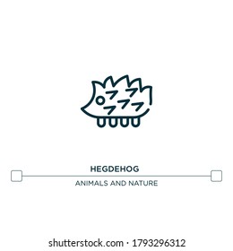 hegdehog vector line icon. Simple element illustration. Hedgehog outline icon from forest animals concept. Can be used for web and mobile
