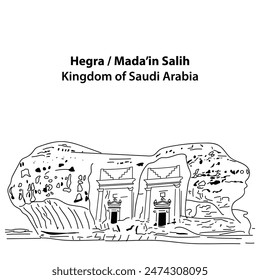 Hegra or Mada’in Salih. Site located in the area of Al Ula, Saudi Arabia
