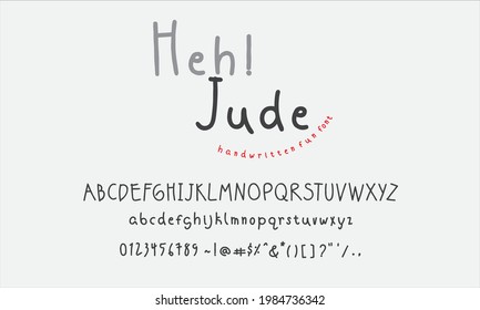 Heh Jude es una tipografía escrita a mano muy simple y bonita. Se puede comparar fácilmente con un conjunto increíblemente grande de proyectos, así que agréguenlo a sus ideas creativas y noten cómo las hace destacarse!