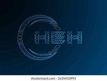 HEH low poly letter logo vector design. HEH lower poly logo design. 