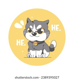 hehe cat cartoon vector illustration