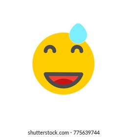 hehe people emoticon flat style design