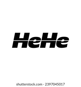 HeHe typography brand name vector icon.