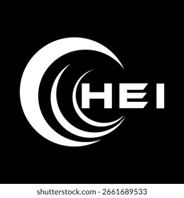 HEI letter design. HEI letter technology logo design on a Black background. HEI Monogram logo design for an entrepreneur and business	