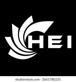 HEI letter design. HEI letter technology logo design on a Black background. HEI Monogram logo design for an entrepreneur and business	