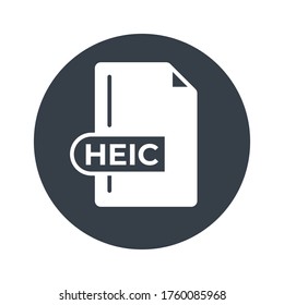HEIC File Format Icon. HEIC extension filled icon.