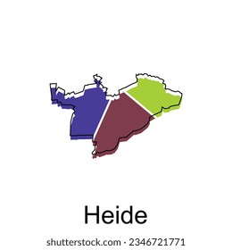 Heide City Map illustration. Simplified map of Germany Country vector design template