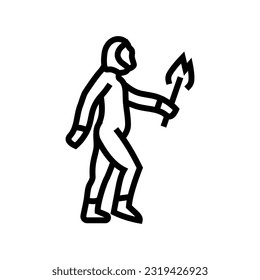 heidelbergensis human evolution line icon vector. heidelbergensis human evolution sign. isolated contour symbol black illustration