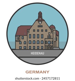 Heidenau. Cities and towns in Germany. Flat landmark