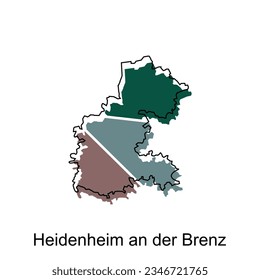 Heidenheim An Der Brenz City Map illustration. Simplified map of Germany Country vector design template