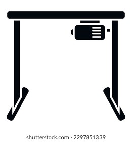 Heigh adjustable desk icon simple vector. Office workplace. Correct work