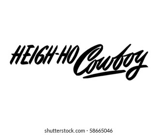 Heigh-Ho Cowboy - Ad Header - Retro Clip Art