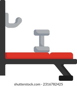 Height Adjustable Bench Press Machine concept vector color icon design, Fitness and Wellness symbol, Workout and Weightlifting sign, Personal training equipment stock illustration