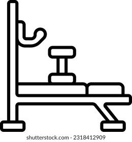 Height Adjustable Bench Press Machine concept vector outline icon design, Healthy lifestyle symbol, Calisthenics sign, Circuit training equipment stock illustration