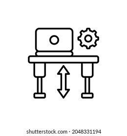 Height Adjustable Desk icon in vector. Logotype