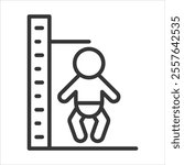 Height Baby Outline Icon Vector Illustration