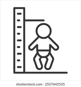 Height Baby Outline Icon Vector Illustration