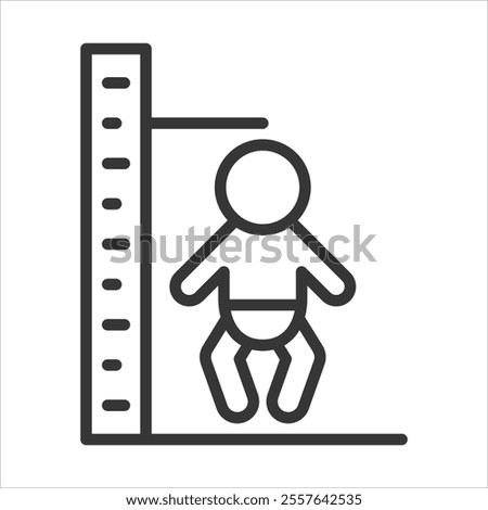 Height Baby Outline Icon Vector Illustration