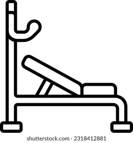 Height and back Adjustable Bench Press Machine concept vector outline icon design, Healthy lifestyle symbol, Calisthenics sign, Circuit training equipment stock illustration