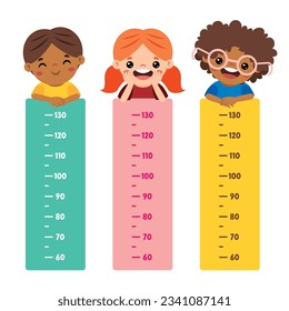 Height Chart With Cartoon Kids