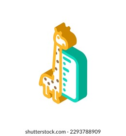 height chart kid bedroom isometric icon vector. height chart kid bedroom sign. isolated symbol illustration