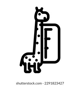 vector de icono de la línea de dormitorio del gráfico de altura. signo del dormitorio del niño de la gráfica de altura. símbolo de contorno aislado ilustración negra