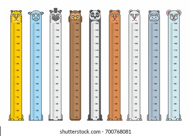 Height charts. Animals Stickers
